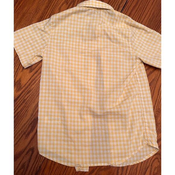 cat & jack yellow and white check plaid button down shirt - Picture 3 of 3